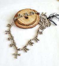 Load image into Gallery viewer, Old Ethiopian Telsum Silver Phallic Pendants cross Necklace,Hand Crafted, Ethiopian Telsum,african Silver, ethiopian jewelry