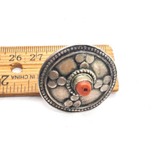 Load image into Gallery viewer, Antique Bawsani Yemen Silver Red Coral Ring size 7 Yemen tribal silver, tribal jewelry, Hand Crafted Silver, Yemen Jewelry, filigree Jewelry
