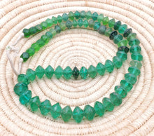 Load image into Gallery viewer, old strand green Vaseline Beads (uranium glass beads) made in Bohemia/Czech Trade Beads- African Trade Beads, 18th centuries,
