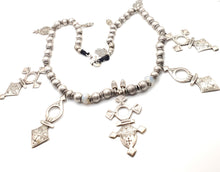 Load image into Gallery viewer, Moroccan Handmade sterling silver Tuareg Amazigh Necklace 1960s silver beads, handmade silver, Necklace, Amazigh/Berber, Tuareg Jewlery
