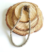 Load image into Gallery viewer, Antique Ethiopian 11''strand of silver Heishi Anklet 1930s ,collectible silver,Ethnic silver Beads ,Jewelry Supplies Beads
