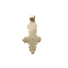 Load image into Gallery viewer, Antique Ethiopian Coptic Christian Cross Maria Theresa silver coin Pendant 
