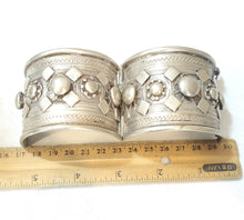 Load image into Gallery viewer, Antique Ethiopian Silver Cuff BRACELET ,Ethnic Tribal cuff, Antique ,Boho jewelry , Ethnic, East African
