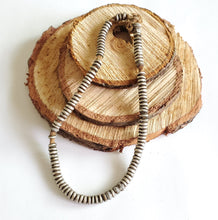 Load image into Gallery viewer, Antique Ethiopian 11''strand of silver Heishi Anklet 1930s ,collectible silver,Ethnic silver Beads ,Jewelry Supplies Beads
