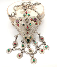 Load image into Gallery viewer, Moroccan Berber silver Coin Pendant Necklace 1960s Coin beads, handmade silver, Necklace, Amazigh/Berber Jewlery
