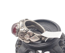 Load image into Gallery viewer, Antique Silver Ancient Carnelian Ring size 6.5 Yemen tribal jewelry,Old silver ,Hand Crafted Silver,Yemen Jewelry ,filigree Jewelry
