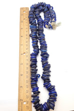 Load image into Gallery viewer, Rare Long Strands of Antique Dutch Donut Blue Annular Wound Glass Trade Beads, African Trade, 19th centuries, Trade Beads
