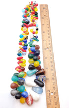 Load image into Gallery viewer, Antique Mixed Strand Africa Mali Large Bohemian Tear Drop Wedding Beads, Vintage African, Beads 1800's, African Trade
