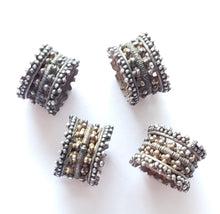 Load image into Gallery viewer, Antique 1 Gold Wash Silver Spacer Wheel Bead from Yemen circa 1930s,Hand Crafted Silver,Ethnic Jewelry,Tribal Jewelry,
