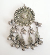 Load image into Gallery viewer, Antique Yemen Silver Bawsani filigree silver dangles pendant,tribal jewelry,Jewish Silver, Yemen filigree, Badyhe Pendant,
