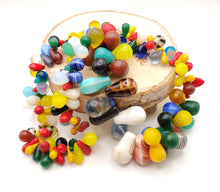 Load image into Gallery viewer, Antique Mixed Strand Africa Mali Large Bohemian Tear Drop Wedding Beads, Vintage African, Beads 1800's, African Trade
