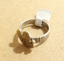 Load image into Gallery viewer, antique Tuareg elevated engraved table silver ring size 8, Tuareg jewelry, Sahara ring, Moroccan silver, tribal jewelry, Tuareg silver

