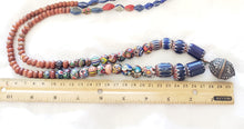 Load image into Gallery viewer, Antique Venetian Millefiori Chevron Agate Trade Beads: 1800s African Strand
