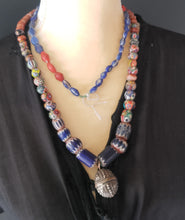Load image into Gallery viewer, Antique Venetian Millefiori Chevron Agate Trade Beads: 1800s African Strand
