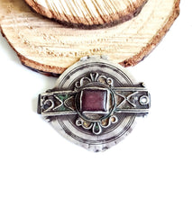 Load image into Gallery viewer, Antique Berber Silver Pendant: Moroccan Enamel Tribal Jewelry
