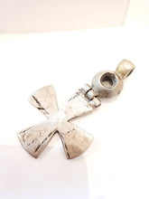Load image into Gallery viewer, Antique Silver Ethiopian Coptic Cross Pendant: Handmade Tribal Jewelry
