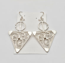 Load image into Gallery viewer, Moroccan Berber Fibula Sterling Silver Dangle Earrings
