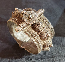 Load image into Gallery viewer, Vintage Silver Bedouin Bangle: Yemen Ethnic Tribal Bracelet
