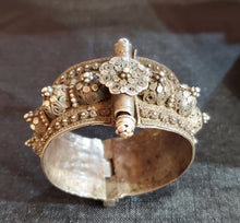Load image into Gallery viewer, Vintage Silver Bedouin Bangle: Yemen Ethnic Tribal Jewelry
