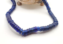 Load image into Gallery viewer, Antique Dutch Blue Glass Trade Beads: 19th Century African Donut Beads
