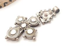 Load image into Gallery viewer, Vintage Ethiopian Cross Pendant: 1800s Coin Silver, Tribal Jewelry
