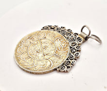 Load image into Gallery viewer, Antique Yemen Rare silver coin  traditional Pendant, Hand Crafted Silver,Pendants Necklace,coin Jewelry,Tribal Jewelry
