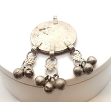 Load image into Gallery viewer, Antique Yemen Silver Maria Theresa Coin Pendant with Dangles
