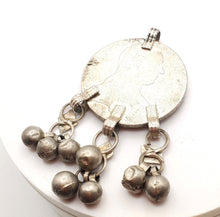 Load image into Gallery viewer, Antique Yemen Silver Maria Theresa Coin Pendant with Dangles
