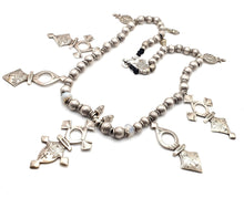 Load image into Gallery viewer, Handmade Sterling Silver Tuareg Necklace: Berber Jewelry, 1960s Beads

