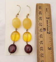 Load image into Gallery viewer, Baltic Amber Dangle Earrings: 925 Silver, Gemstone Beads
