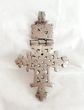 Load image into Gallery viewer, Antique Ethiopian Silver Cross Pendant: Boho Amulet Jewelry
