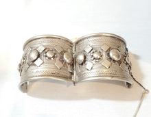 Load image into Gallery viewer, Antique Ethiopian Silver Cuff Bracelet: Tribal Boho Jewelry
