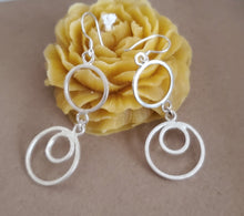 Load image into Gallery viewer, Moroccan Berber Sterling Silver Dangle Earrings: Circle Design
