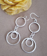 Load image into Gallery viewer, Moroccan Berber Sterling Silver Dangle Earrings: Circle Design
