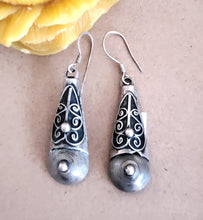 Load image into Gallery viewer, Moroccan Berber Sterling Silver Dangle Earrings: Ethnic Tribal Jewelry
