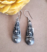 Load image into Gallery viewer, Moroccan Berber Sterling Silver Dangle Earrings: Ethnic Tribal Jewelry
