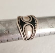 Load image into Gallery viewer, Antique Engraved Tuareg Silver Ring - Moroccan Tribal Jewelry, Size 5
