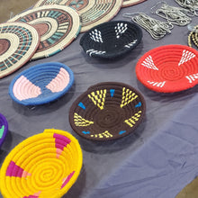 Load image into Gallery viewer, Handwoven Ethiopian Basket: Colorful African Art Wall Decor
