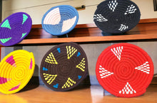 Load image into Gallery viewer, Handwoven Ethiopian Basket: Colorful African Art Wall Decor
