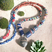 Load image into Gallery viewer, Antique Venetian Millefiori Chevron Agate Trade Beads: 1800s African Strand
