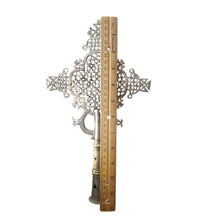 Load image into Gallery viewer, Handmade Ethiopian Orthodox Nickel Cross: Large Coptic Processional Cross
