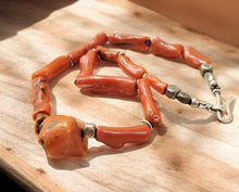 Load image into Gallery viewer, Moroccan Berber Red Coral Bead Necklace: Ethnic Tribal Jewelry

