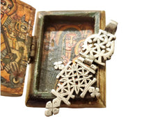 Load image into Gallery viewer, Antique Silver Ethiopian Coptic Cross Pendant: Handmade Tribal Jewelry
