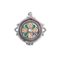 Load image into Gallery viewer, Antique Berber Silver Enamel Pendant: Moroccan Amulet Jewelry
