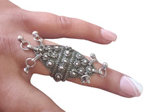 Load image into Gallery viewer, Antique Bawsani Yemen Silver Wedding Ring - Size 8, Filigree Tribal Jewelry
