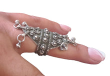 Load image into Gallery viewer, Antique Bawsani Yemen Silver Wedding Ring - Size 8, Filigree Tribal Jewelry
