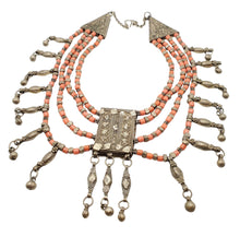 Load image into Gallery viewer, Antique Massive Yemenite Silver Islamic Filigree Multi-strand Beads Necklace ethnic Jewelry circa 1910s
