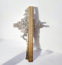 Load image into Gallery viewer, Handmade Ethiopian Orthodox Nickel Cross: Large Coptic Processional Cross
