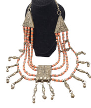 Load image into Gallery viewer, Antique Massive Yemenite Silver Islamic Filigree Multi-strand Beads Necklace ethnic Jewelry circa 1910s
