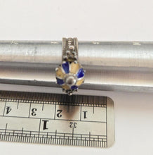 Load image into Gallery viewer, Berber Silver Enamel Talisman Ring: Moroccan Tribal Jewelry, Size 8.5

